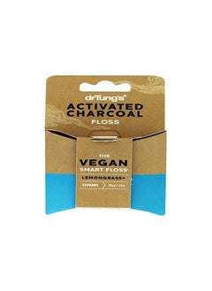 drTung's Vegan Activated Charcoal Floss Natural Lemongrass Flavor Dental Floss 1 Pack  - Image 1