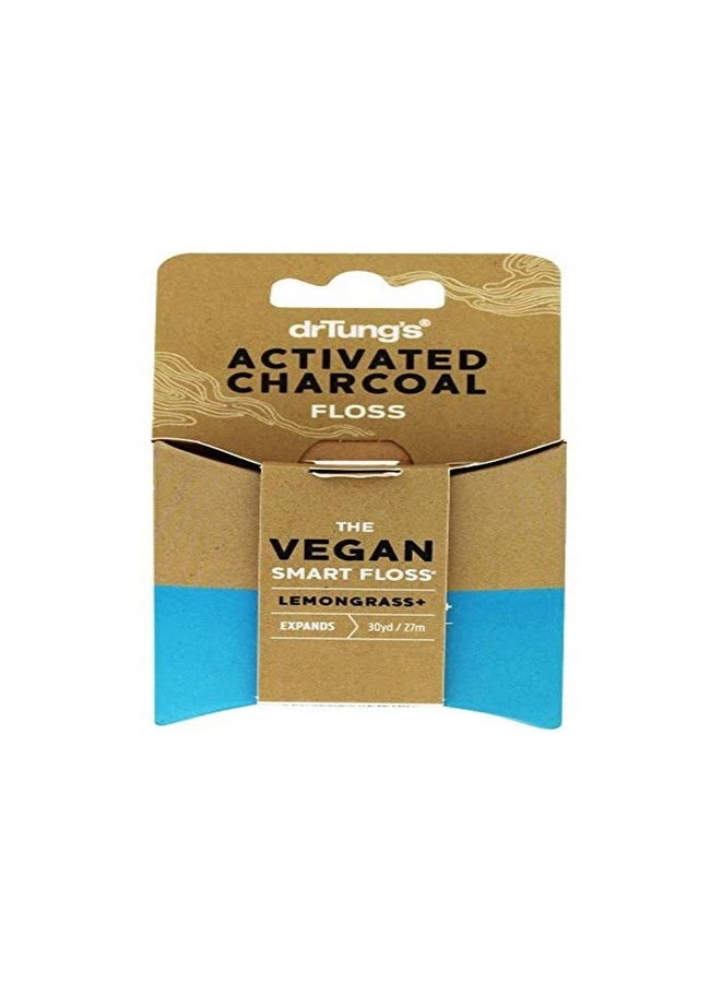 drTung's Vegan Activated Charcoal Floss Natural Lemongrass Flavor Dental Floss 1 Pack  - Image 1