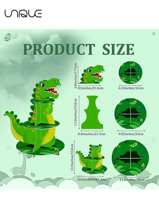Unique - 3D Dinosaur Cupcake Stand - for Dinosaur Party Supplies - Cupcake Holder for Dinosaur Theme Birthday Party Decorations Jurassic Party Favors - Dinosaur Theme Cake Topper - Image 1