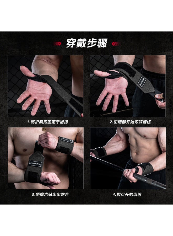 LAURASTAR Laura Star Fitness Wrist Support For Men, Bench Press Wrist Guard, Weightlifting Strength Training Anti-sprain Wrap Sports Bandage, Gray Upgraded Version - Image 5