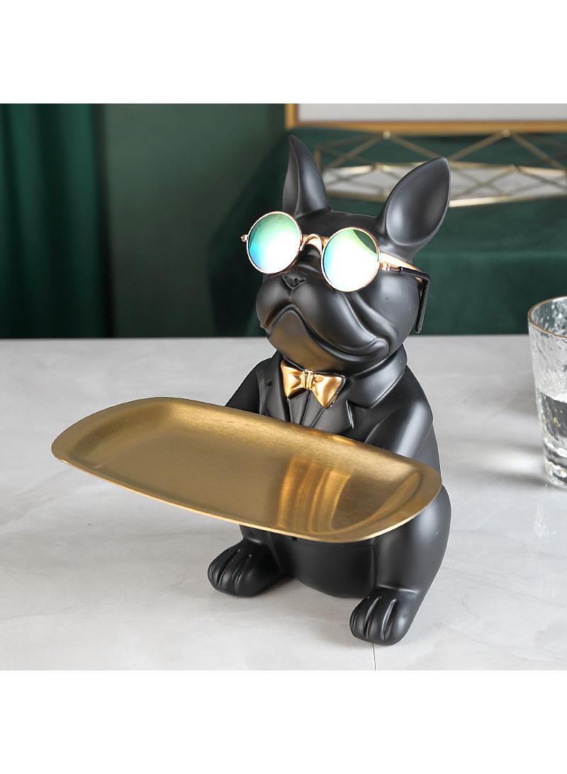 general 1-Piece Decorative Convenient Cool Bulldog Statue Black  - Image 1