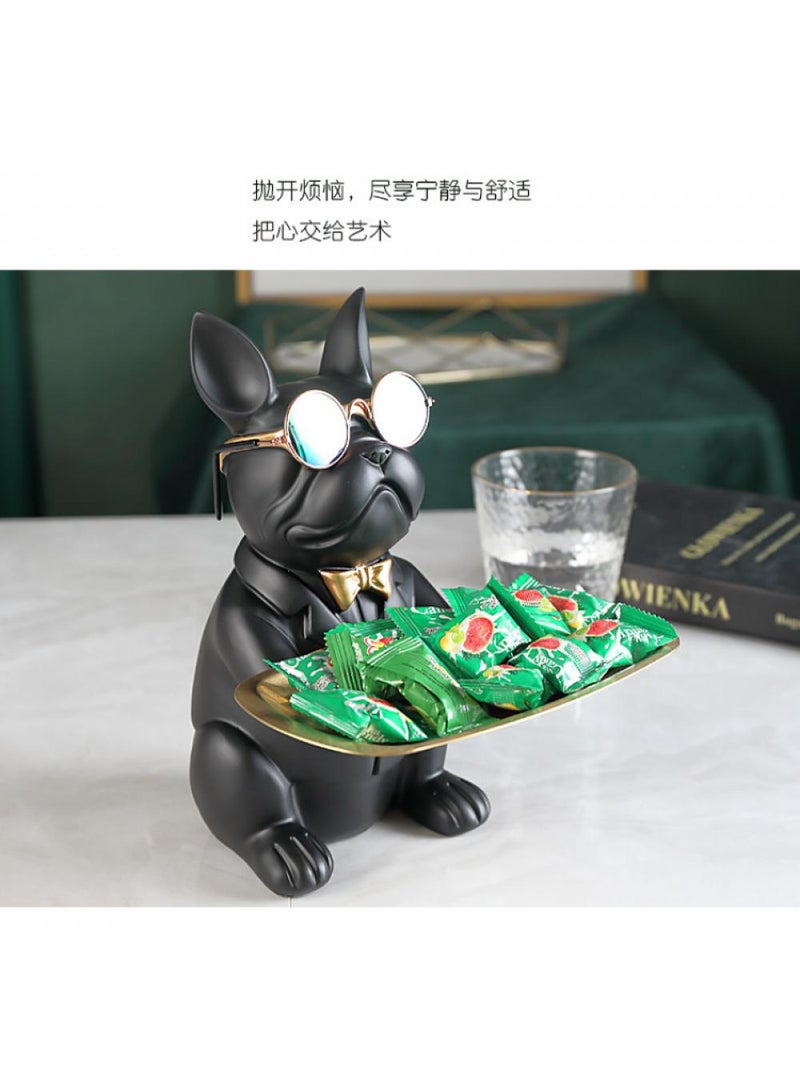 general 1-Piece Decorative Convenient Cool Bulldog Statue Black  - Image 3