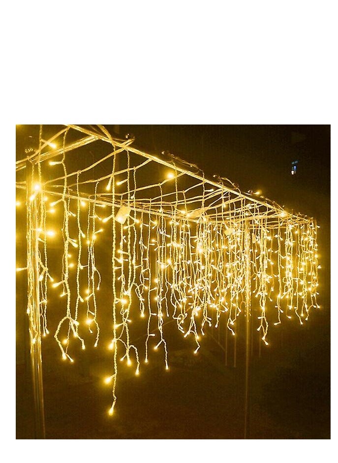 Icicle String Lights, 35Ft/10M, 240 LEDs Waterproof for Bedroom Patio Yard Garden Wedding Party-Outdoor Indoor Decoration Curtain Fairy Hanging Lights String Warm White