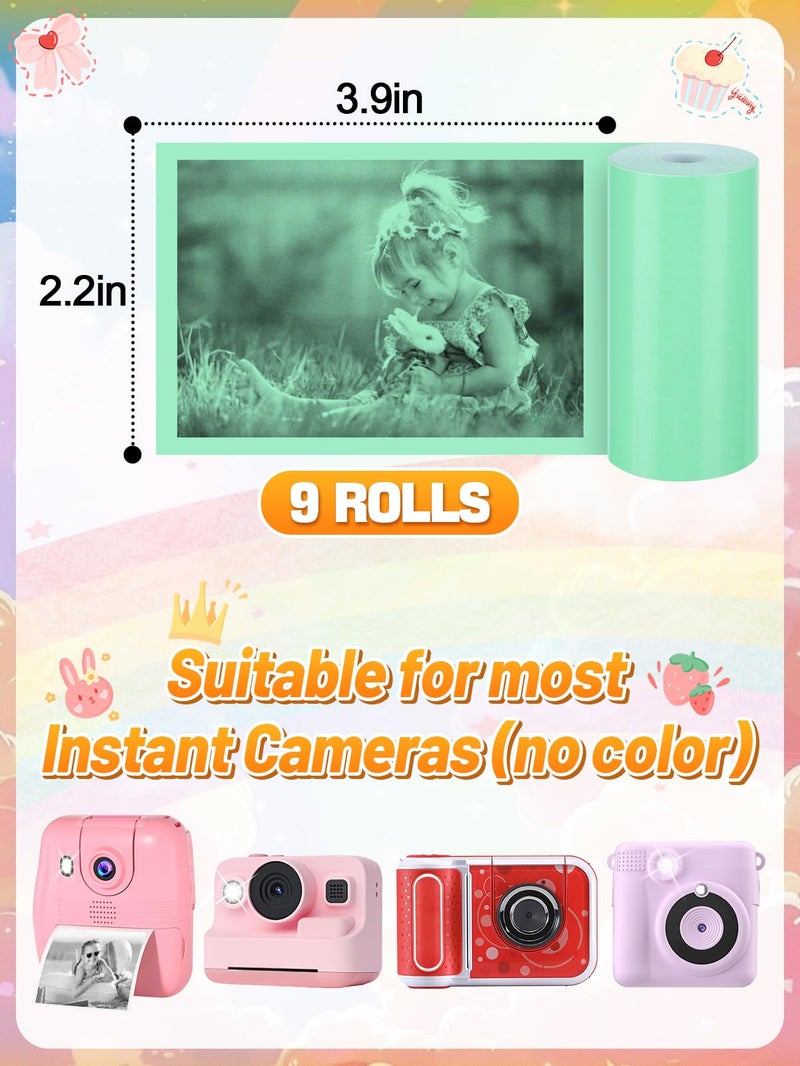 Biubee 9 Rolls Kids Instant Camera Print Refill Paper- Photo Printer Thermal Paper Rolls Instant Print Camera Refill Paper for 4 5 6 7 8 9 10 Year Old Girls Boys Birthday Gifts, Candy Color - Image 5
