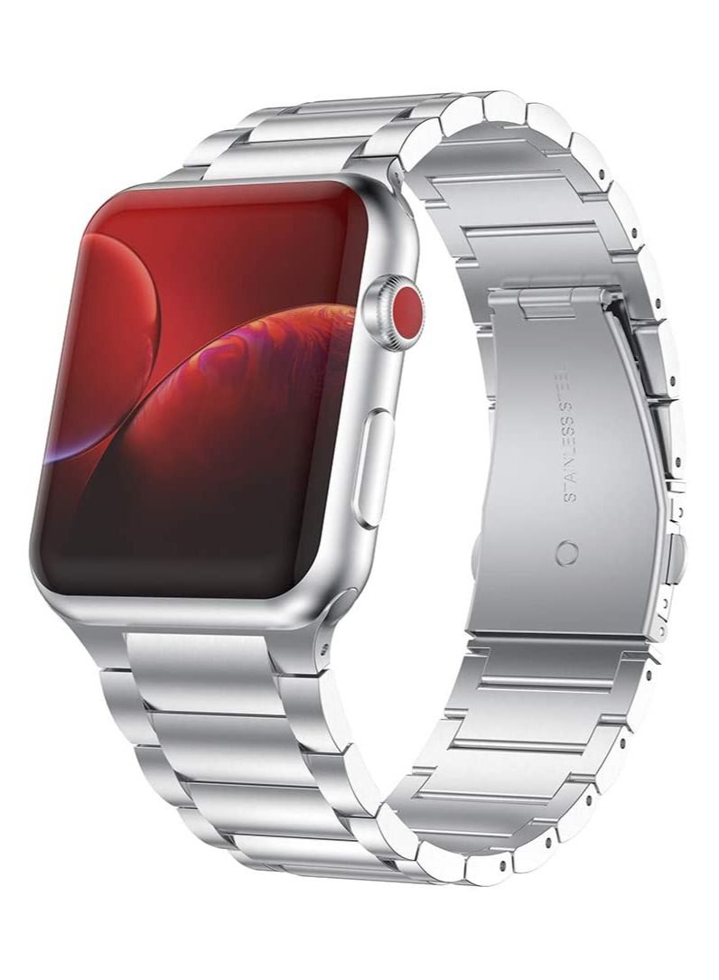 Stainless Steel Strap Metal Bracelet for Apple Watch Series 6/5/4/3/2/SE - 44/42 mm - Image 1