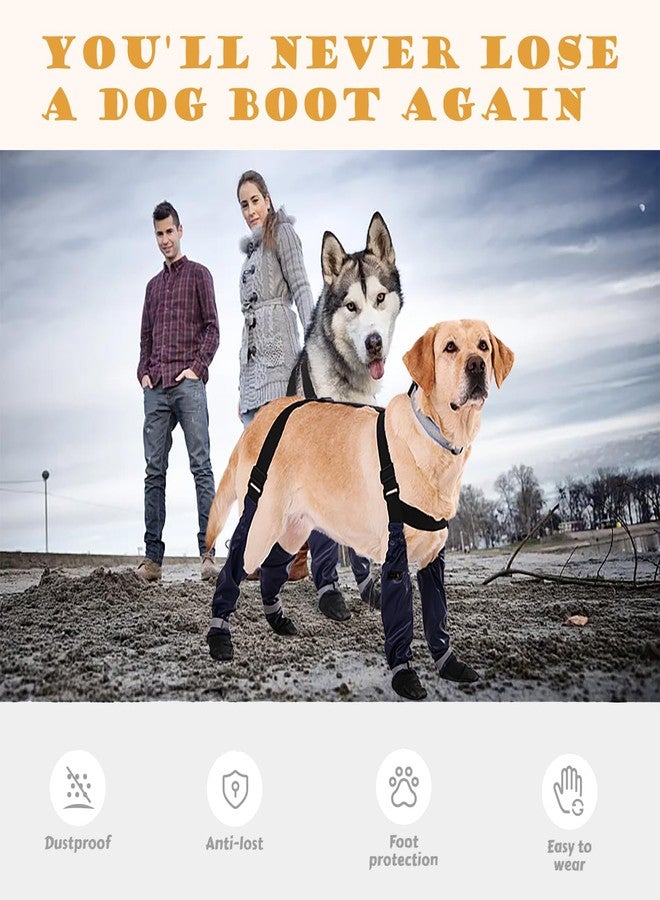 يوكا  أحذية مطاطية للكلاب من يوكا، جوارب داعمة سهلة الارتداء للحيوانات الأليفة، جوارب مانعة للانزلاق للكلاب، جوارب مقاومة للماء قابلة لإعادة الاستخدام، تحمي أقدام الكلاب من المطر والثلج والوحل وذوبان الثلج - Image 5