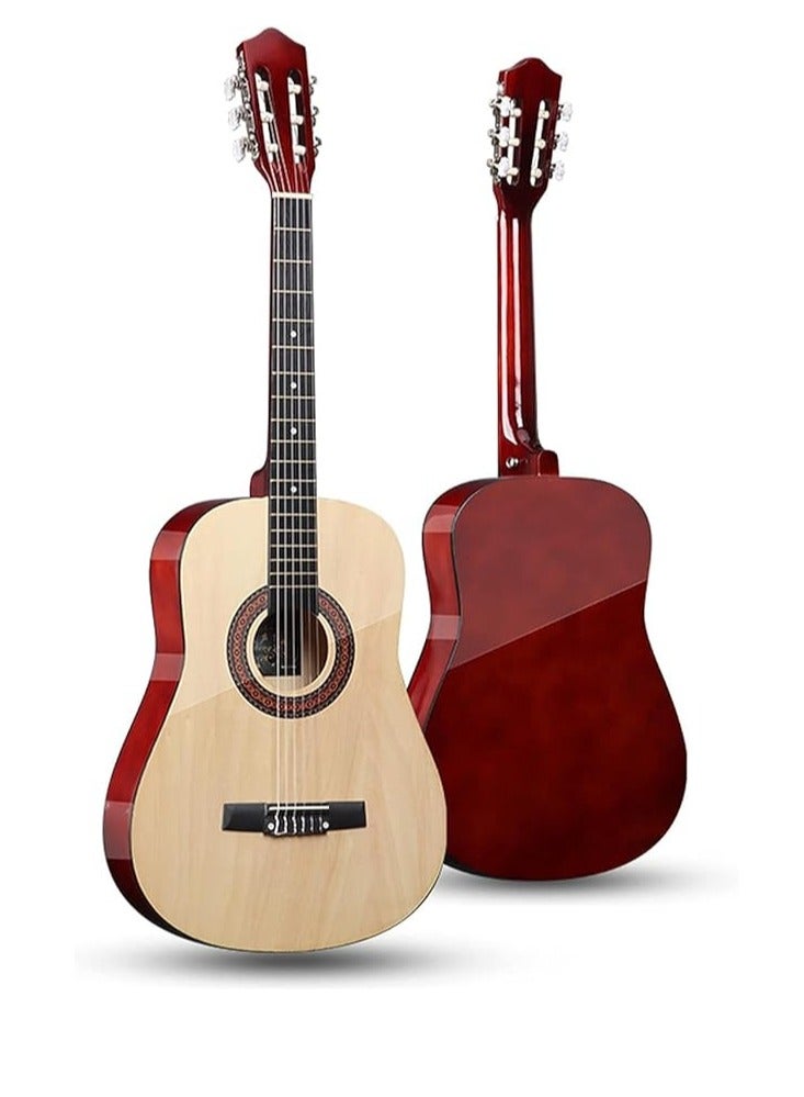 Megarya 38 Inch Classic Acoustic Wooden Guitar for Beginners Students (Natural) - Image 2