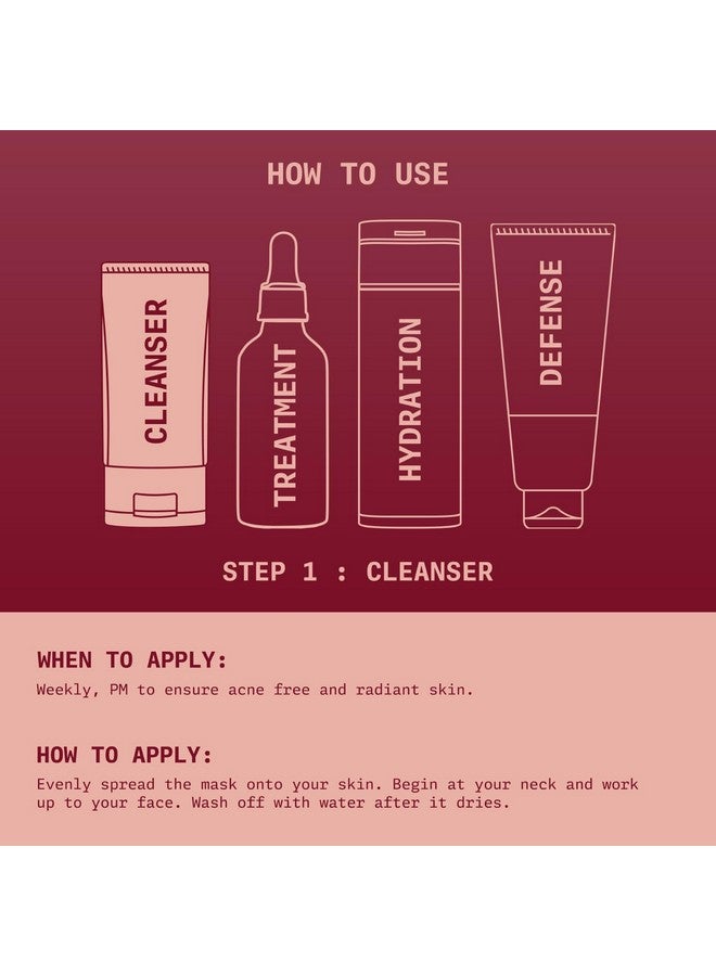 نينغن قناع توهج الوجه من فولرز إيرث (مولتاني ميتي) I غني بمستخلصات الحلبة والكشمش الهندي I خالٍ من التهيج والبارابين I لبشرة أكثر نعومة وامتلاءً I 100 جرام، عنابي - Image 2