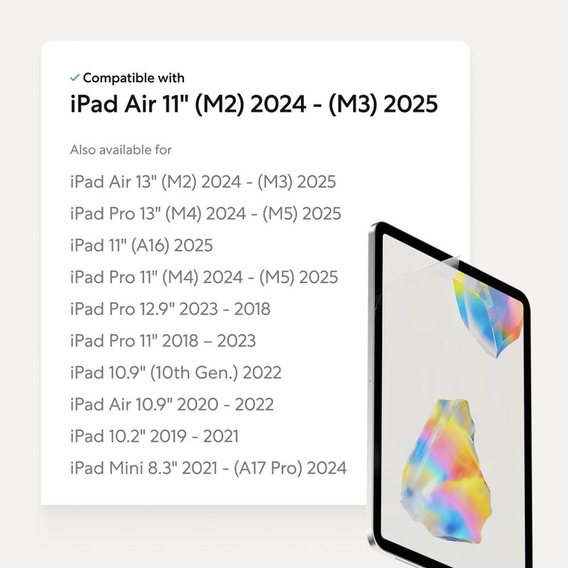 Paperlike 3 Screen Protector (2x) for iPad Air 11â€ (M3 2025 / M2 2024) â€“ True Paper-Feel, Bubble-Free Install (Butterfly), Protects Pencil Tip - Image 2