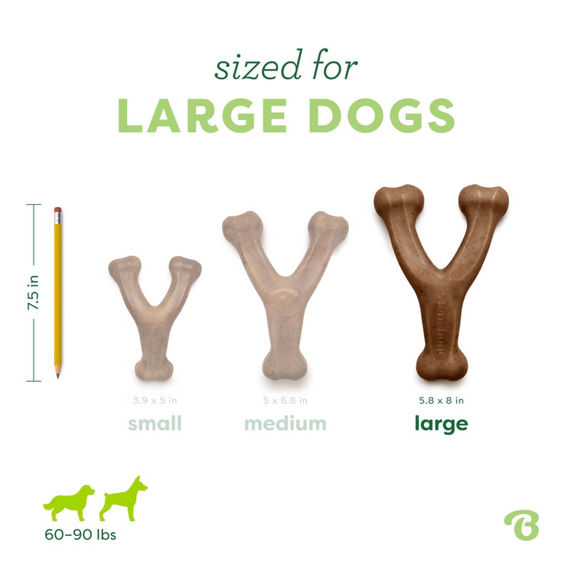 Benebone Large 3-Pack, Benebone Wishbone Durable Dog Chew Toy for Aggressive Chewers, Real Bacon, Chicken, Peanut Butter, Made in USA, Variety Pack - Image 4