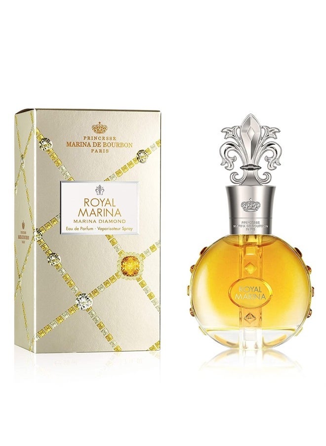 Marina De Bourbon Royal Marina Diamond by Princesse Eau de Parfum for Women - Amber Scent - Opens with Notes of Grapefruit and Blackcurrant - Perfume for Seductive and Confident Ladies - 1.7 oz  - Image 1
