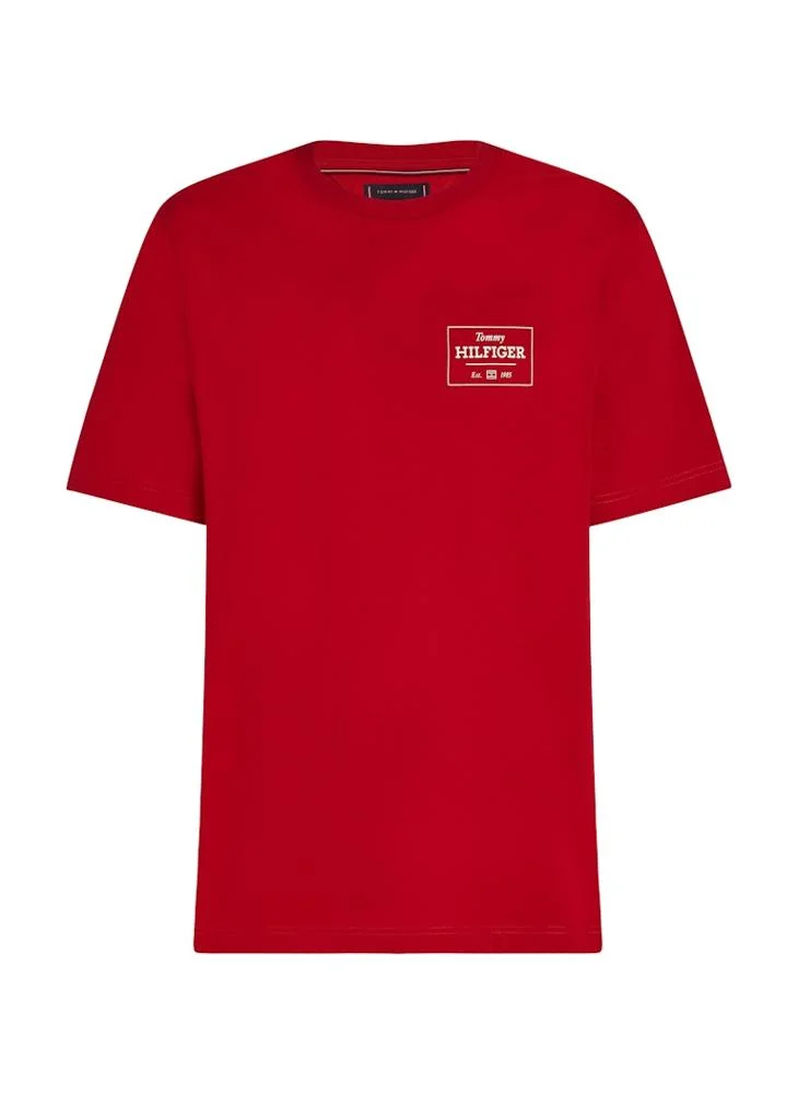 تومي هيلفيغر Monotype Graphic Printed Crew Neck T-Shirt