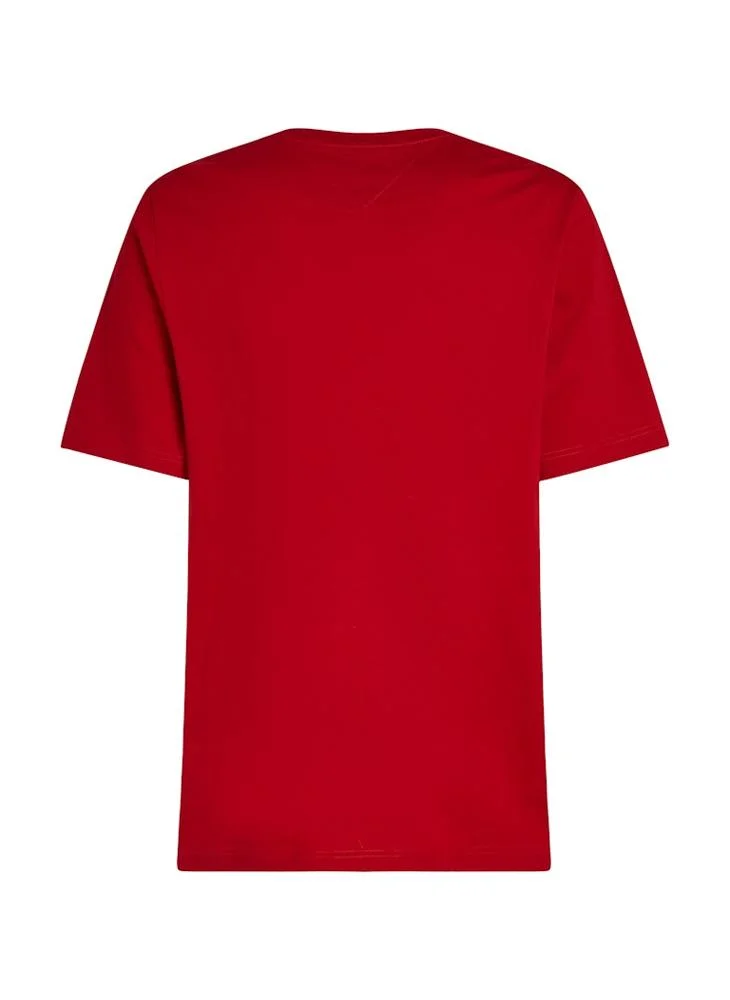 تومي هيلفيغر Monotype Graphic Printed Crew Neck T-Shirt
