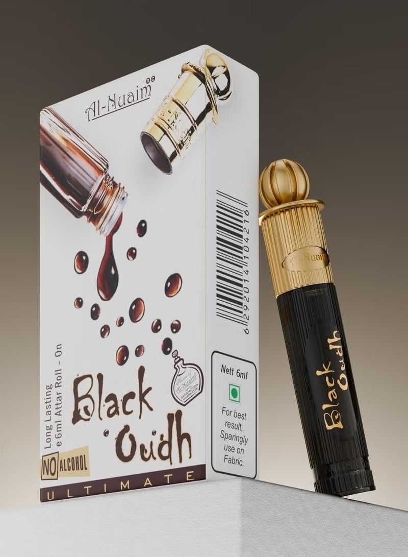 Al Nuaim Al-Nuaim Black Oud Attar Roll On Perfume Oil 6ml for Men & Women, Alcohol-Free Concentrated Arabian Woody Musk Fragrance - Image 3