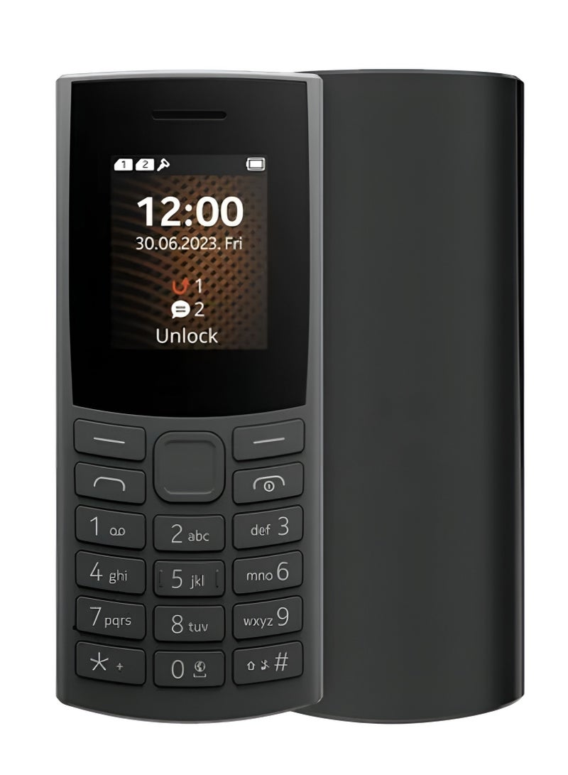 بورتوني هاتف Nokia 106 ثنائي الشريحة 4G 2023 بلوحة مفاتيح كبيرة وبطارية طويلة الأمد وراديو FM لاسلكي ومشغل MP3 وفتحة لبطاقة MicroSD فحمي - Image 1