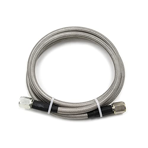 WnSEu Steel Braided Turbo Oil Feed Line -4AN, Pressure Stainless Remote Turbocharger Sensor Teflon 4 AN Gauge Line Kit (72 inch) - Image 5