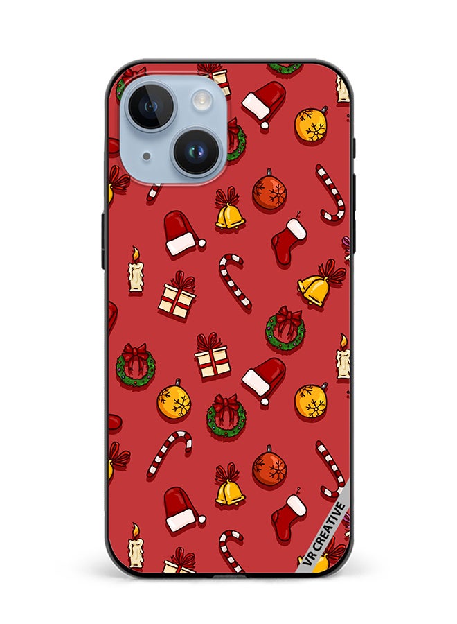 VR CREATIVE Protective Case Cover For Apple iPhone 15 Christmas Symbols Design Multicolour - Image 1