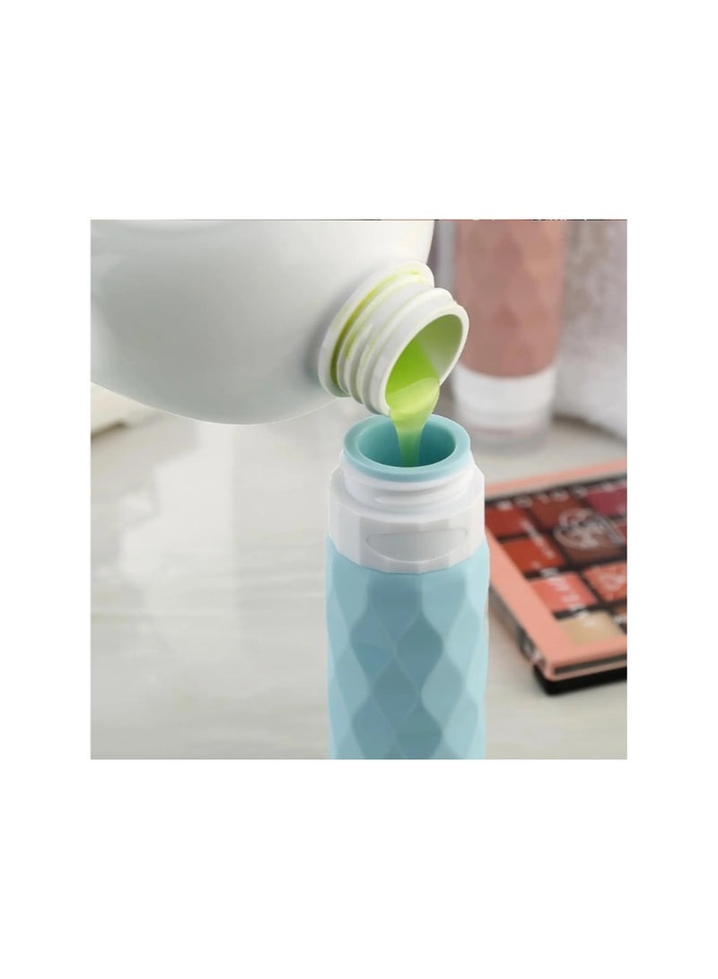 مجموعة من 4 قطع من إكسسوارات السفر زجاجات أساسية لمستلزمات النظافة خالية من مادة BPA ومضادة للتسرب وقابلة للعصر وحاويات بحجم السفر - Image 3