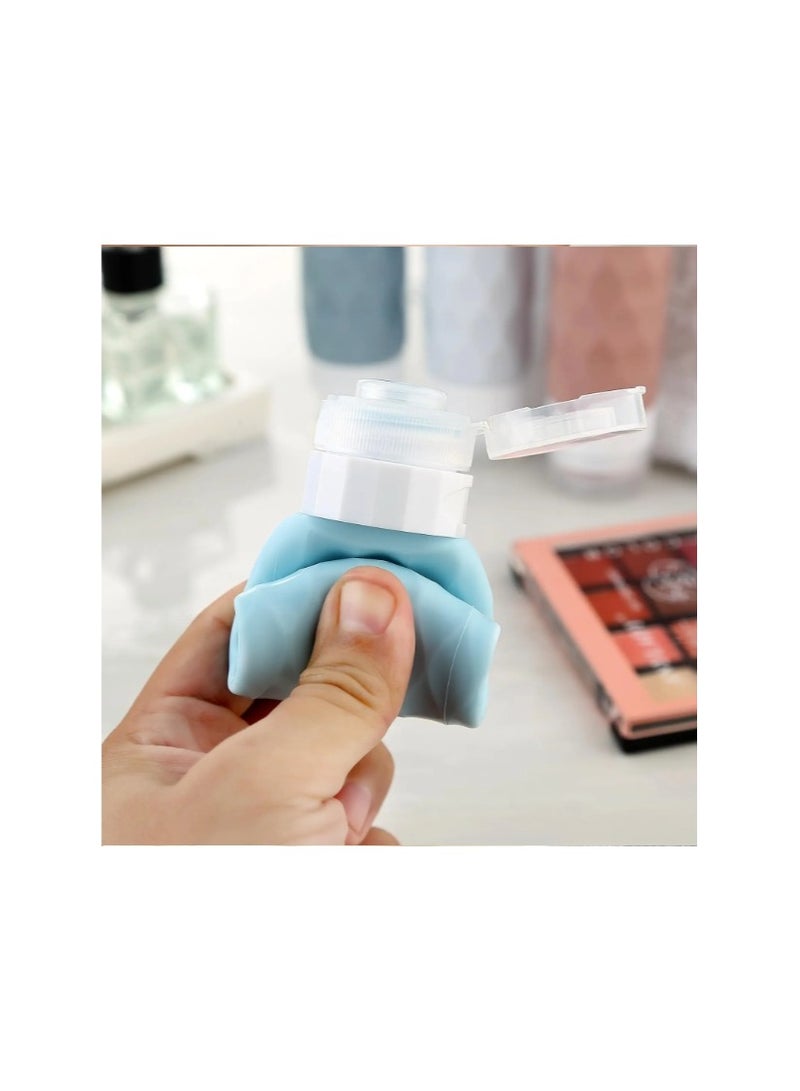 مجموعة من 4 قطع من إكسسوارات السفر زجاجات أساسية لمستلزمات النظافة خالية من مادة BPA ومضادة للتسرب وقابلة للعصر وحاويات بحجم السفر - Image 5