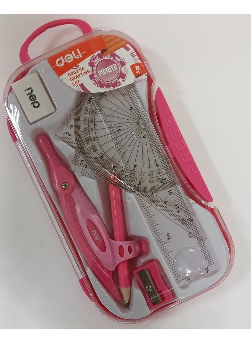 ديلي مجموعة أدوات الرسم الهندسي من ديلي G30204، 8 قطع، من بايونير - Image 1