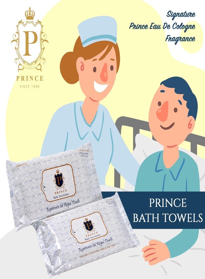 Prince Bath Towelettes | Cleansing Wet Bed Bath Wipes for Adults | Body Sponging | Extra Large, 10 Wipes/Pack (Pack of 2), 20 Wipes - Image 3