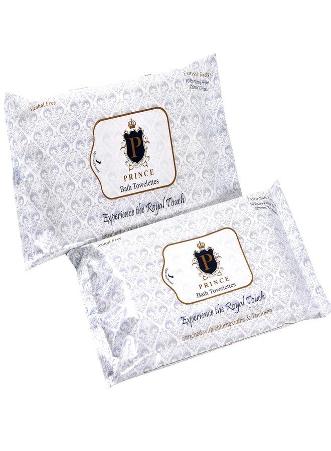 Prince Bath Towelettes | Cleansing Wet Bed Bath Wipes for Adults | Body Sponging | Extra Large, 10 Wipes/Pack (Pack of 2), 20 Wipes - Image 1