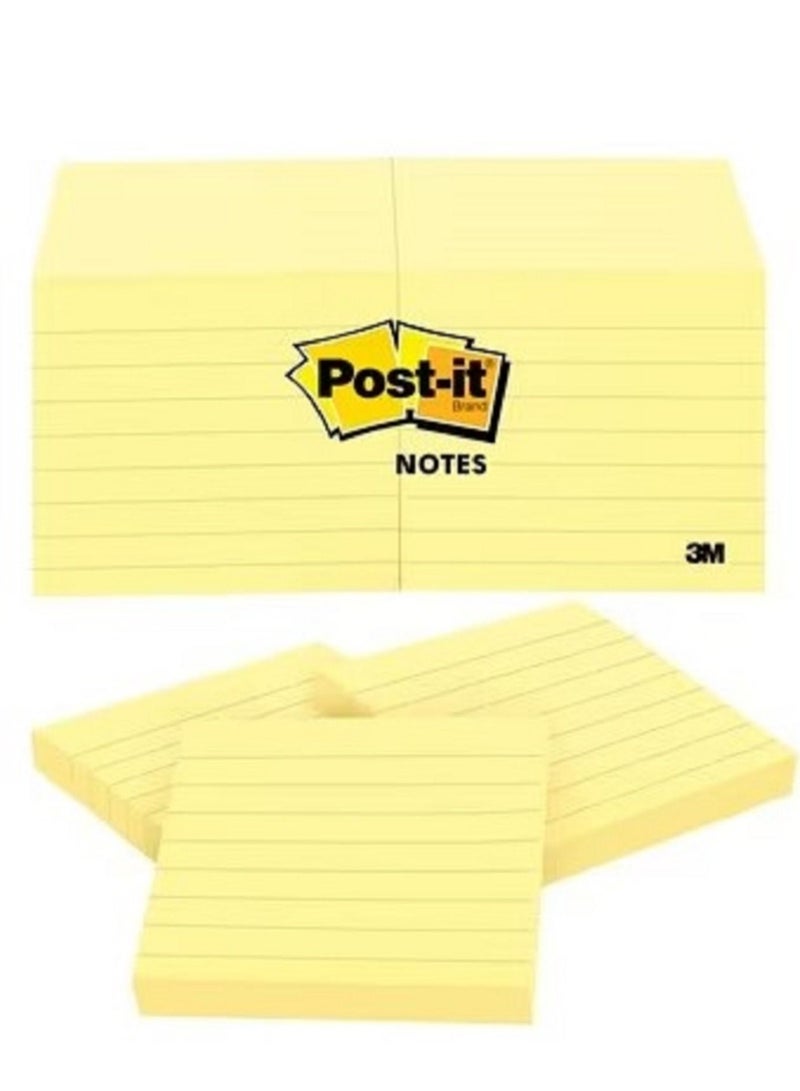 Post It ملاحظات لاصقة 4 قطع من Post-it باللون الأصفر مقاس 3x3 مسطرة 3M 630SS (76X76 مم) - Image 1
