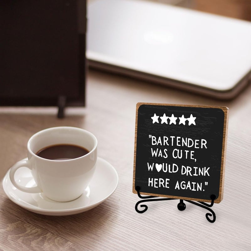 Toerifer Bar Decor Sign  Funny Bar Accessories  Home Bar Plaque Wooden With Stand  Bar Table Decorations Supplies For Home  Desk Shelf Cart For Bar Decoration - Image 4