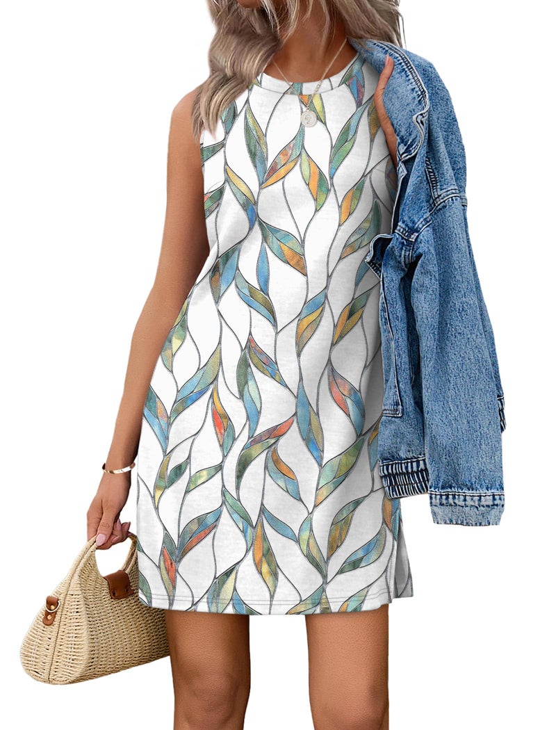WIHOLL Womens Spring Dresses 2026 Vestidos De Verano para Mujer Floral Summer Casual Easter Sleeveless Dress Beach Vacation Sundresses L - Image 1