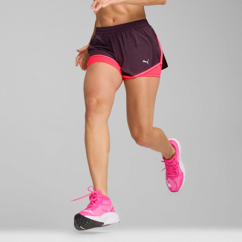 PUMA RUN FAV Velocity Womens Purple 2-in-1 Shorts - Image 3