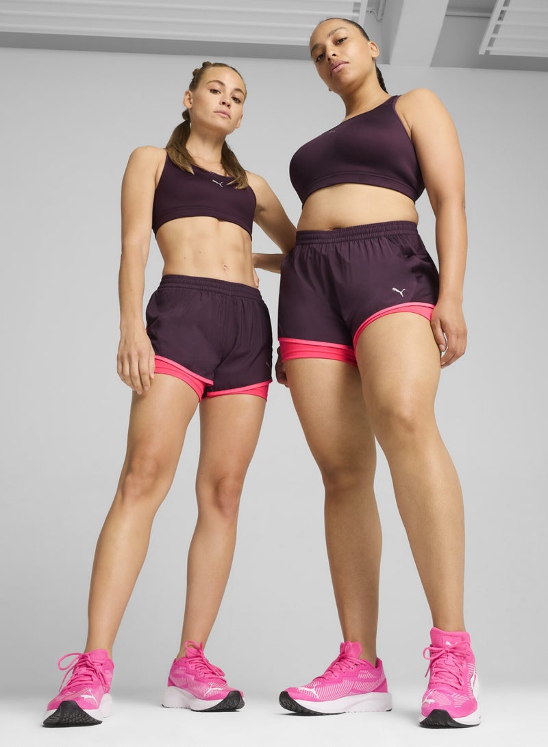 PUMA RUN FAV Velocity Womens Purple 2-in-1 Shorts - Image 1