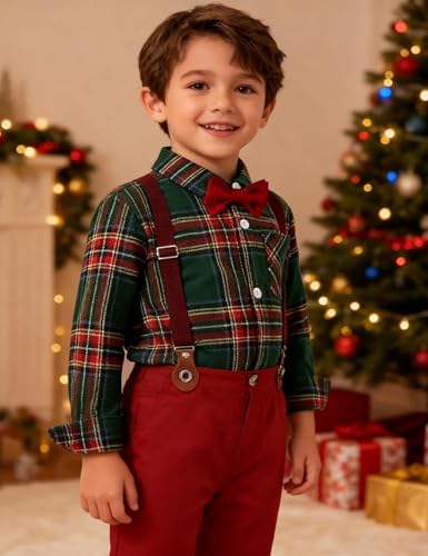 A&J DESIGN AJ DESIGN Baby Boys Suits Toddler Christmas Gentleman Formal Easter Outfit 1218 Months Red - Image 3
