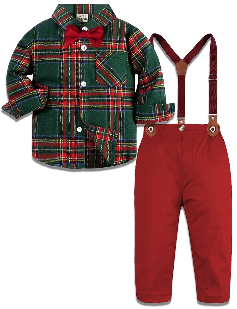 A&J DESIGN AJ DESIGN Baby Boys Suits Toddler Christmas Gentleman Formal Easter Outfit 1218 Months Red - Image 2