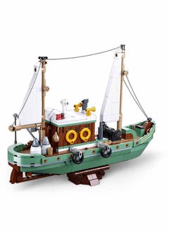 Sluban Model Bricks Series - Fishing Boat Building Blocks 610 Piece With 3 Mini Figuers - For Age 8+ Years Old  - Image 2