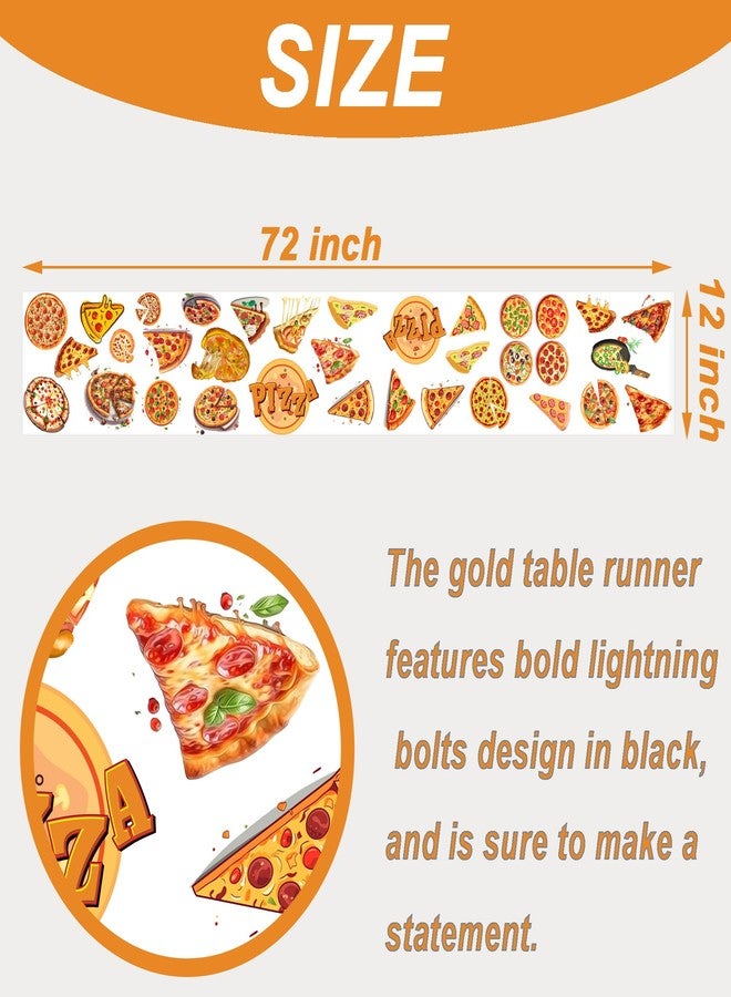 PIBIPAID Pizza Table Runner, Food Pizza Birthday Party Favors Supplies Decorations Table Cover - Image 2