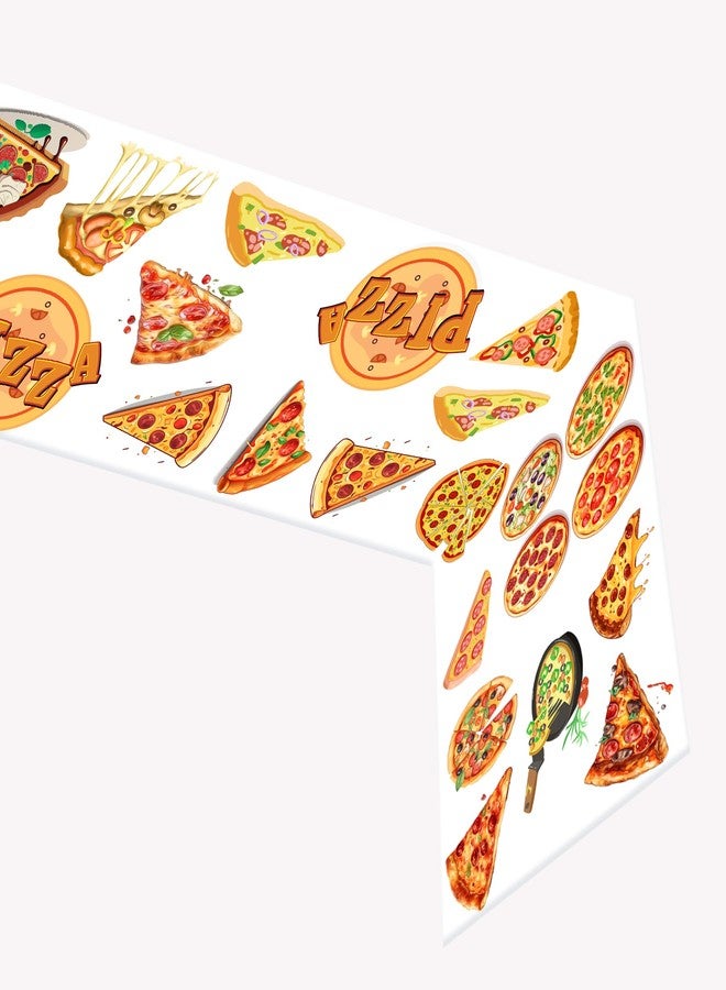 PIBIPAID Pizza Table Runner, Food Pizza Birthday Party Favors Supplies Decorations Table Cover - Image 1
