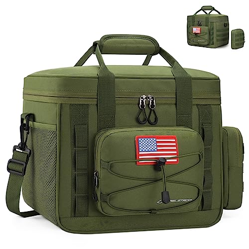 Maelstrom Large Tactical Lunch Box for MenInsulated Lunch Bag Leakproof Soft Cooler Bags with Detachable MOLLE BagDurable Lunch Tote for Adult Women WorkPicnic30 Cans20 L Army Green - Image 1