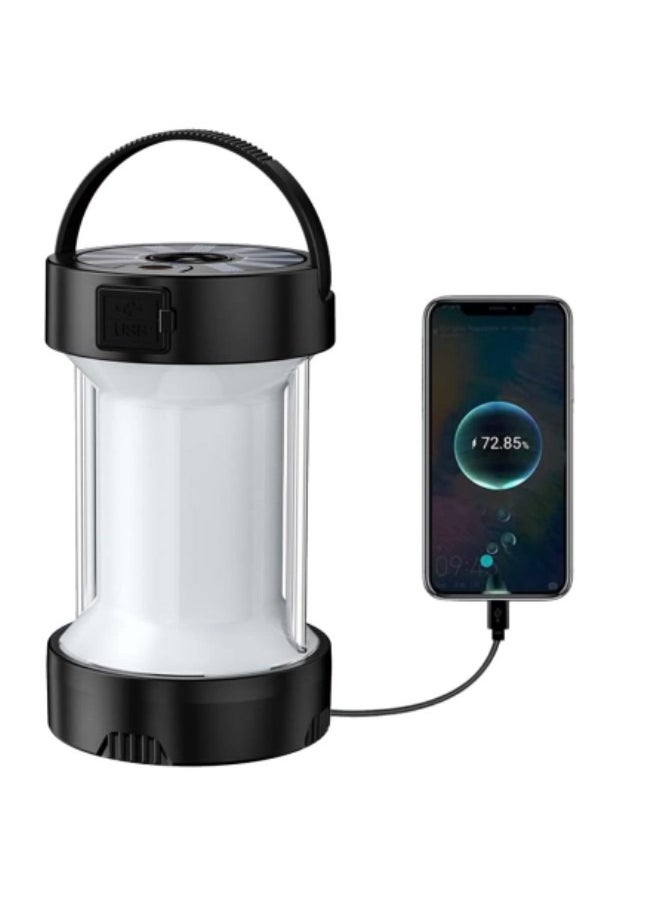 GGEROU Outdoor Camping Light, LED Camping Lantern USB-C Rechargeable Camping Lights Portable Hanging Tent Lights Lamp Black  - Image 2
