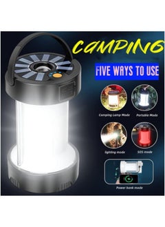 GGEROU Outdoor Camping Light, LED Camping Lantern USB-C Rechargeable Camping Lights Portable Hanging Tent Lights Lamp Black  - Image 3