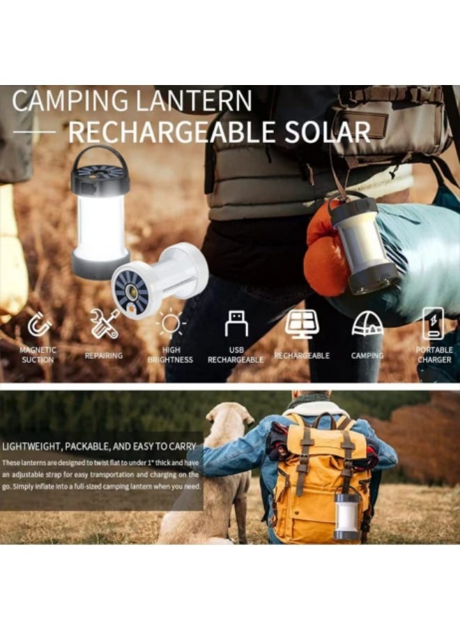 GGEROU Outdoor Camping Light, LED Camping Lantern USB-C Rechargeable Camping Lights Portable Hanging Tent Lights Lamp Black  - Image 5