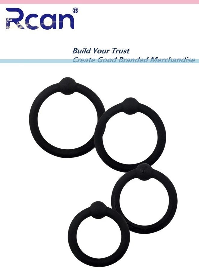 Rcan 4 Pcs Simple Soft Silicone Ring Exercise Style Finger Ring Stackable Ring  Gifts for Men - Image 4