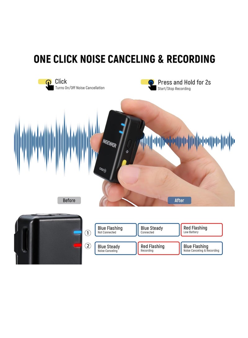 Neewer NEEWER CM28 Wireless Lavalier Lapel Microphone with Charging Case - Image 4