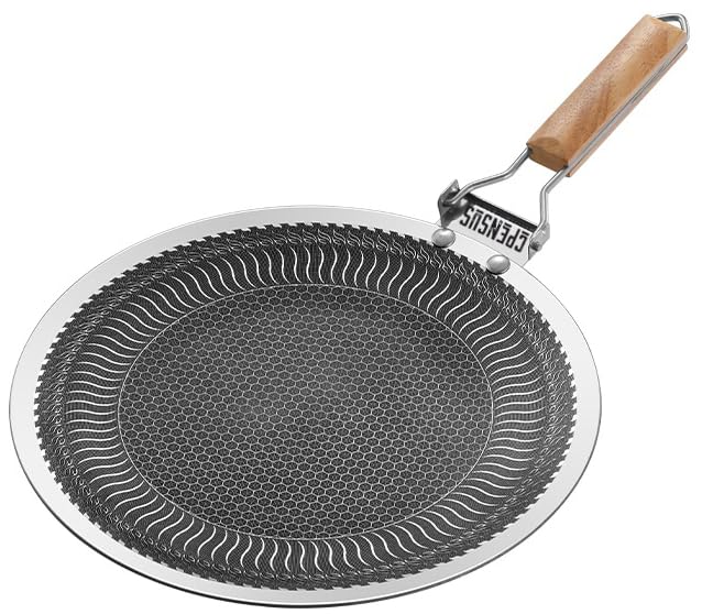 CPENSUS Tawa 2.8mm Thick Triply Stainless Steel Tava for Roti Honeycomb Tawa Cookware Foldable Handle Scratch Resistance with Induction Base 30 CM - Image 1