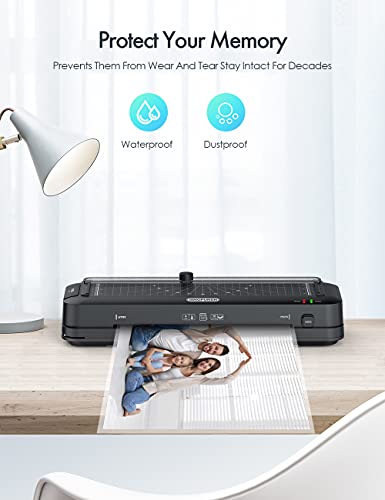 SINOPUREN 9-Inch Laminator Machine for Teachers & Home – All-in-One Jam-Free Laminator with Paper Trimmer, 2-Hole Punch, Corner Rounder, Fast 3-Min Warm-Up, 10 Pouches for School, Crafts & Office - Image 2