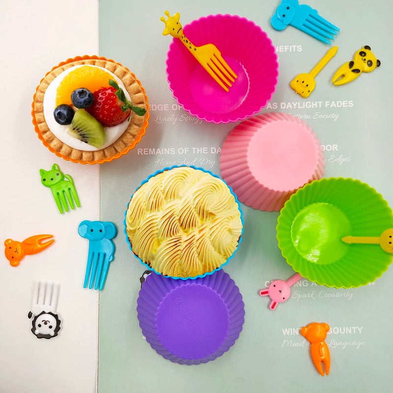 DaKuan 52 PCS Bento Box Lunch Box Kit  DaKuan Bento Box Accessories 12pcs Silicone Cupcake Liners with 40pcs Food Picks - Image 4