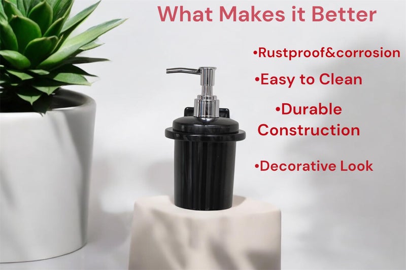 RAYNO Dispenser Bottle Handwash Dispenser for wash Basin Hand wash dispensers Pump for Bathroom Soap Dispenser for wash Basin Liquid Dispenser Assorted Dispenser Bottle (Black) - Image 2