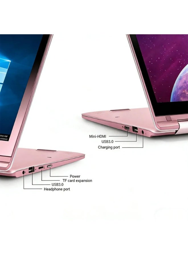مول ويل حاسوب محمول 2-in-1 بشاشة 11.6 بوصة، معالج Celeron N4020 / ذاكرة RAM 6 جيجابايت / تخزين SSD 256 جيجابايت / كرت شاشة Intel HD الإنجليزية/العربية الوردي الناعم - Image 5