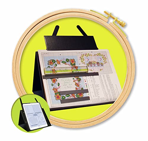 S.A. RICHARDS 2165 Prop-It Magnetic Needle Work Chart Holder with Magnifier , Brown - Image 1