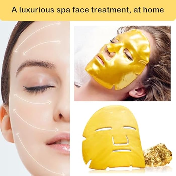 Adofect 15 Pack 24K Gold Crystal Collagen Facial Masks, Face Masks Skincare for Women | Anti-Aging | Reduces Puffiness | Moisturizes | Hydrates | Collagen Mask Set | Suitable for All Skin Types - Image 5