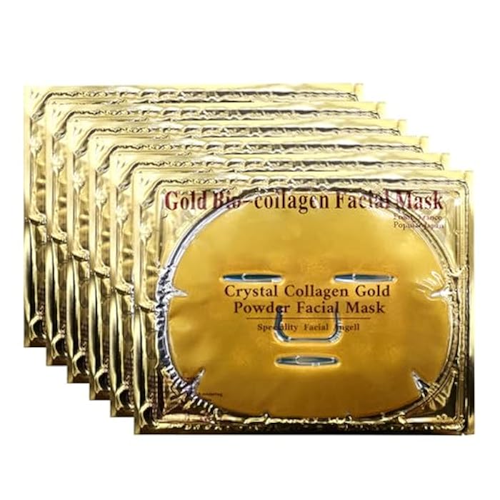 Adofect 15 Pack 24K Gold Crystal Collagen Facial Masks, Face Masks Skincare for Women | Anti-Aging | Reduces Puffiness | Moisturizes | Hydrates | Collagen Mask Set | Suitable for All Skin Types - Image 1